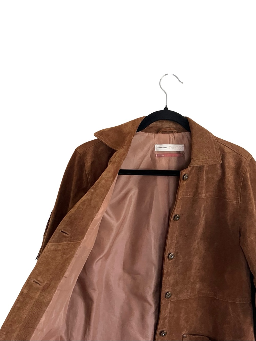Anthropologie Pilcro Tan Brown Danae Fringed Suede Jacket Small - Picture 4 of 10